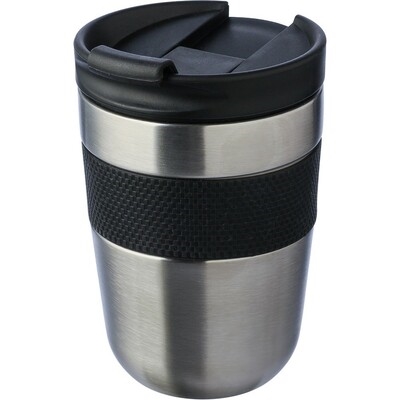 Thermal mug with silicone handle